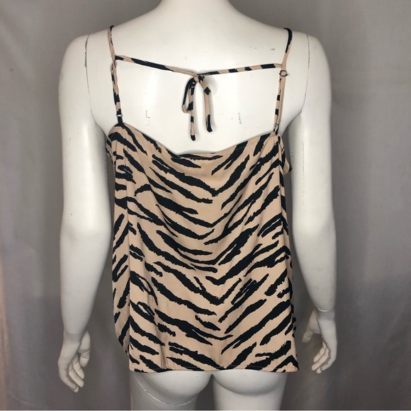 Woman’s zebra print golden  beige and black tank top size large - Picture 11 of 12